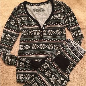 Victoria Pink thermal pajama set